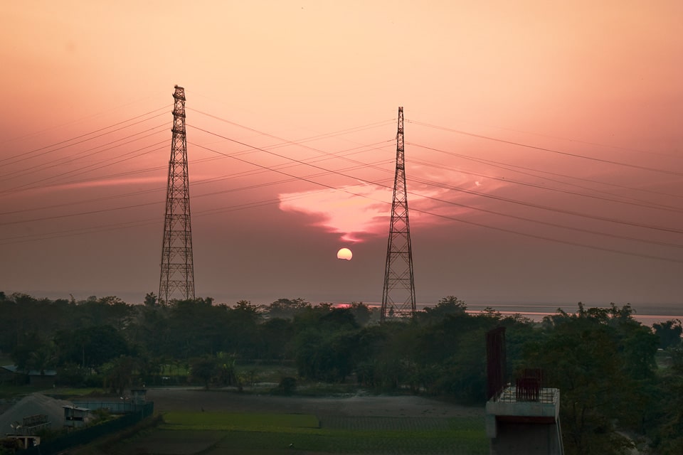 Sunset at Bramhaputra river