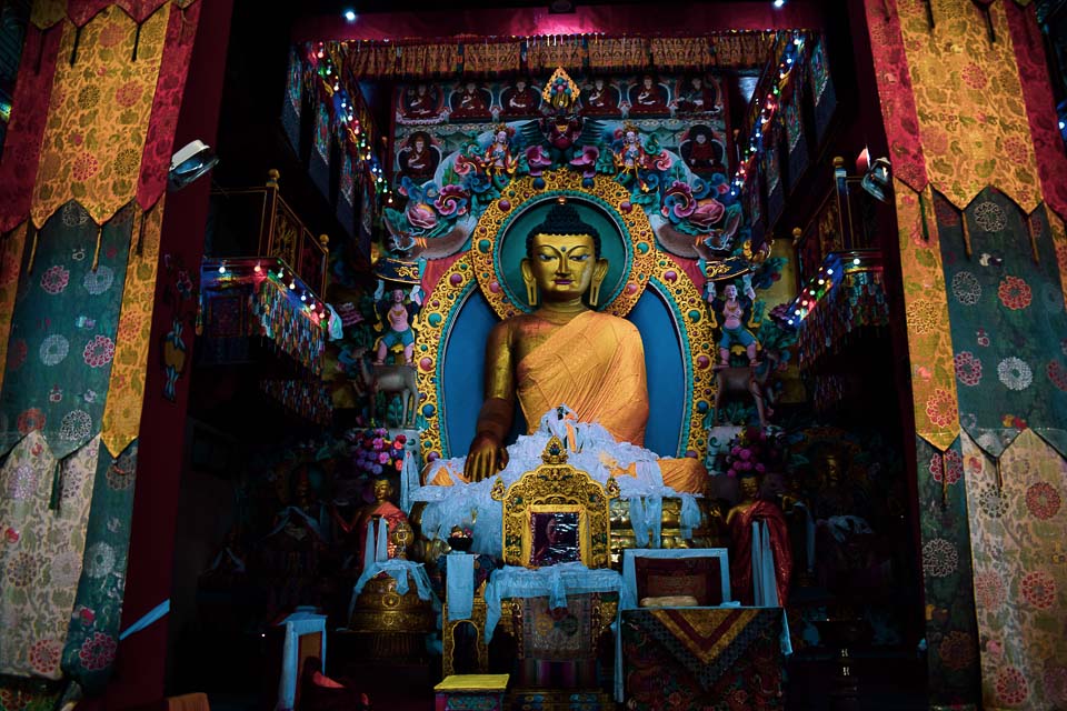 Buddha statue as seen at tawang Monastery: the largest buddha statue of India