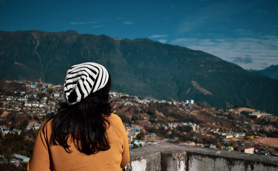 View of Tawang town as seen from the roof of Tawang Monastery