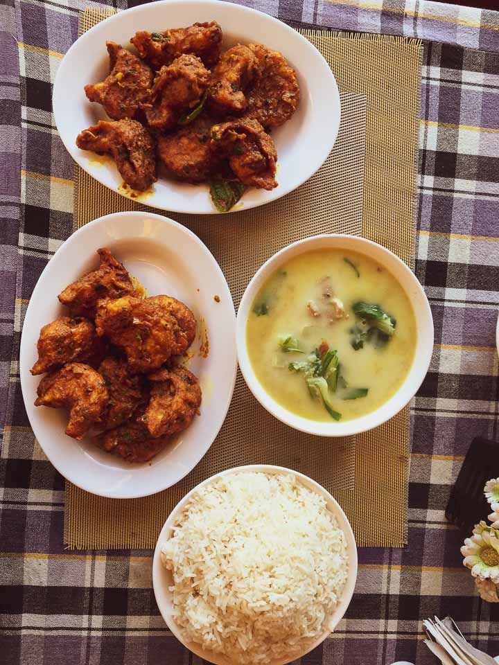 Local food served at Tawang market