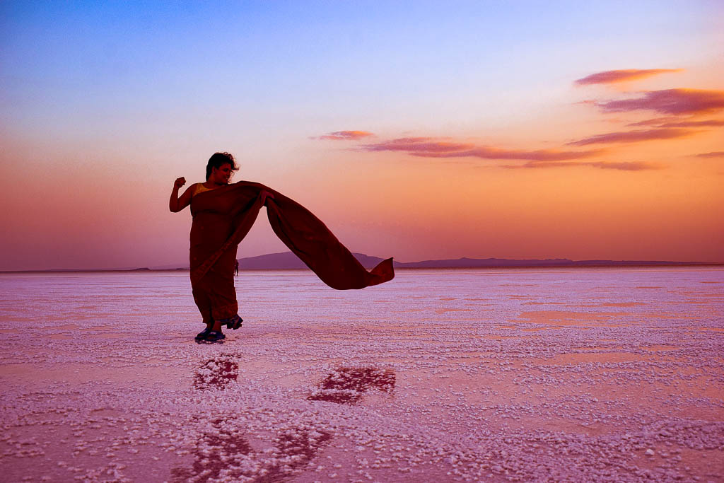 danakil salt flat sunset