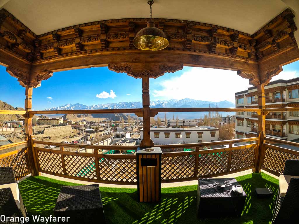 Balcony view from Luxury suit of Grand Dragon Hotel, Ladakh