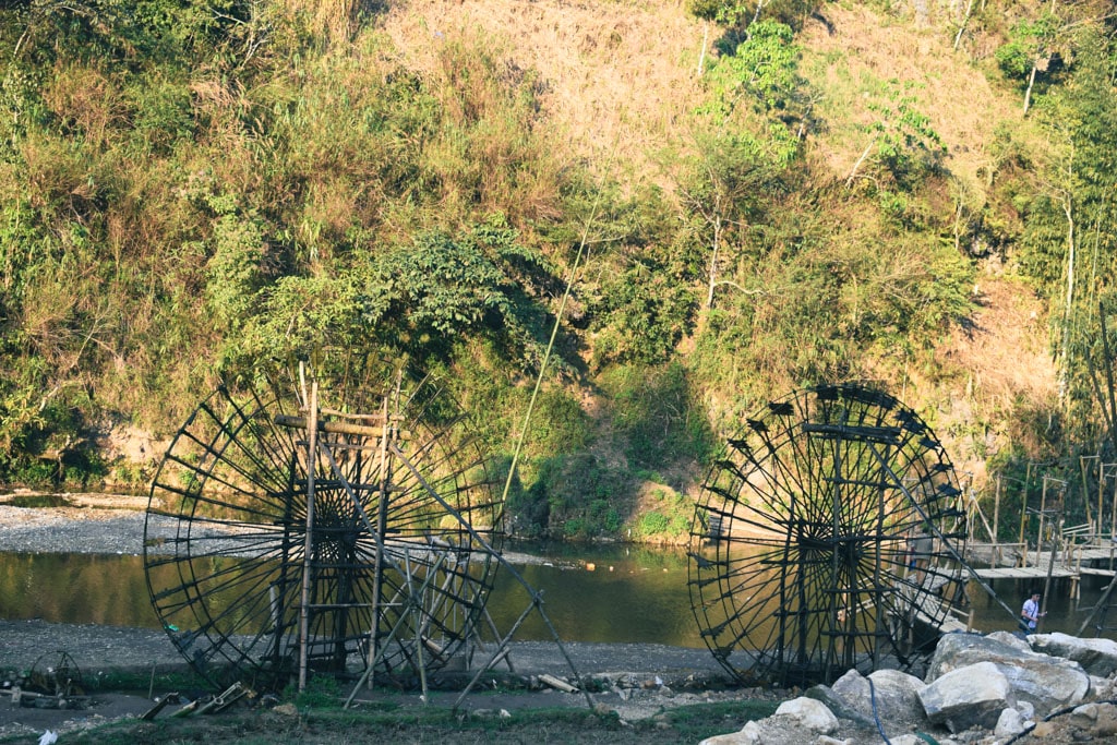 water wheels at cat cat village sa pa